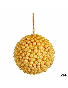 Bola de Natal Amarelo Plástico 8 x 8 x 8 cm (24 Unidades)
