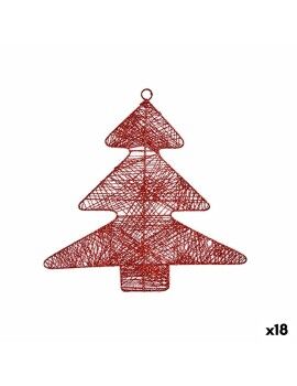Adorno Natalício Árvore de Natal Vermelho 36,7 x 0,2 x 37,5 cm (18 Unidades)