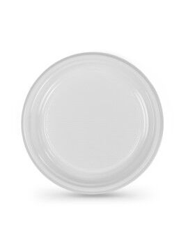 Conjunto de pratos reutilizáveis Algon Redondo Branco 20,5 x 2 cm Plástico 100 Unidades