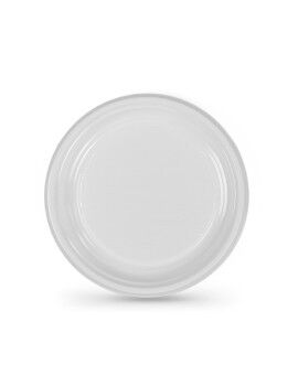 Conjunto de pratos reutilizáveis Algon Redondo Branco Plástico 17 cm 100 Unidades