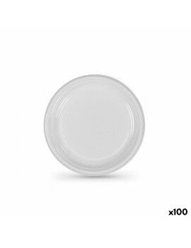 Conjunto de pratos reutilizáveis Algon Branco Plástico 25 cm (100 Unidades)