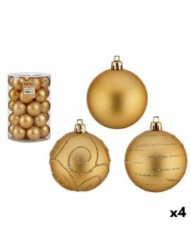 Conjunto de bolas de Natal Dourado PVC Ø 6 cm (4 Unidades)