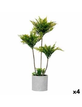 Planta Decorativa Palmeira 20 x 70 x 20 cm Cinzento Cimento Verde Plástico (4 Unidades)