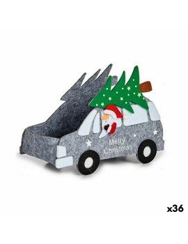 Cesta Decorativa Carro Pai Natal Cinzento 10,5 x 15 x 20,5 cm (36 Unidades)
