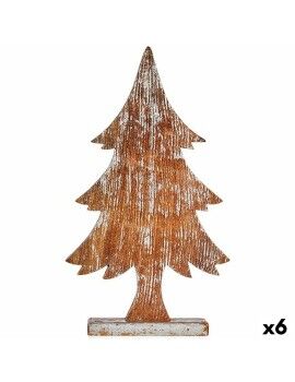 Figura Decorativa Árvore de Natal Prateado Madeira 5 x 49,5 x 26 cm (6 Unidades)