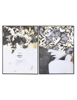 Pintura Home ESPRIT Mulher 103 x 4,5 x 143 cm (2 Unidades)