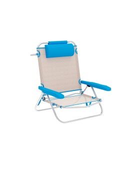 Cadeira de Campismo Acolchoada Marbueno Azul Bege 61 x 82 x 68 cm