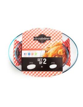 Set de Fuentes para Horno Ô Cuisine 334SA06 Transparente Vidrio (2 pcs)