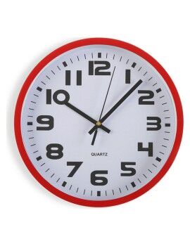 Relógio de Parede Versa Vermelho Plástico 3,8 x 25 x 25 cm