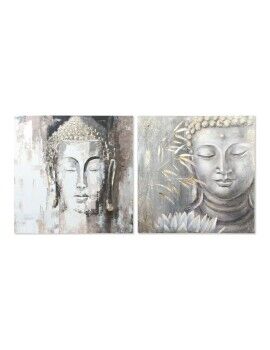 Cuadro DKD Home Decor CU-179192 100 x 3,8 x 100 cm Buda Oriental (2 Unidades)