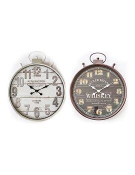 Relógio de Parede DKD Home Decor 60 x 6 x 75 cm Cristal Prateado Preto Metal Vintage Madeira MDF...