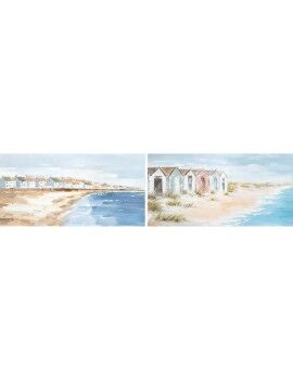 Tela DKD Home Decor 120 x 3,5 x 60 cm 120 x 3,7 x 60 cm Praia Mediterrâneo (2 Unidades)