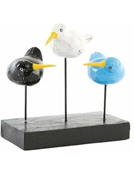 Figura Decorativa DKD Home Decor Madeira Metal Pássaros Quivi Mediterrâneo