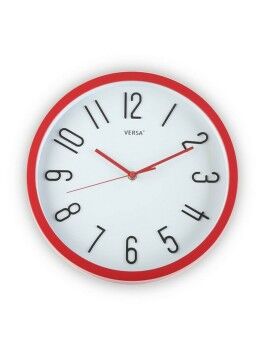 Relógio de Parede Vermelho Plástico (Ø 30 cm)