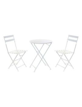 Conjunto de mesa com 2 cadeiras DKD Home Decor Branco 80 cm 60 x 60 x 70 cm (3 pcs)