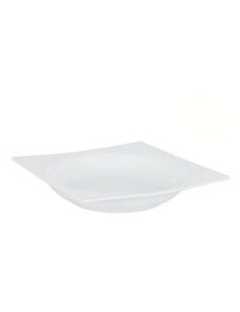 Plato Hondo Zen Porcelana Blanco (20 x 20 x 3,5 cm)