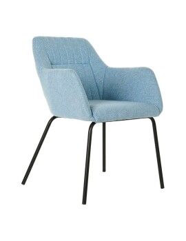 Cadeira DKD Home Decor Preto Multicolor Azul celeste 58 x 59 x 76 cm
