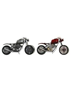 Reloj de Mesa DKD Home Decor Motocicleta 44 x 13,5 x 23 cm Rojo Gris Moto Hierro Vintage (2...