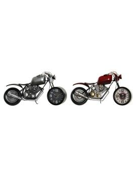 Tafelklok DKD Home Decor Motocicleta 44 x 13,5 x 23 cm Vermelho Cinzento Mota Ferro Vintage (2...