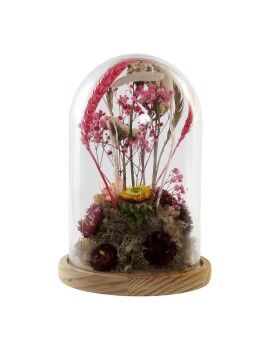 Figura Decorativa DKD Home Decor Cristal Flores Madera MDF (17 x 17 x 26 cm)