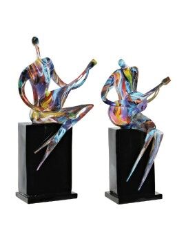 Figura Decorativa DKD Home Decor RF-181549 31 x 18 x 51,5 cm Negro Resina Multicolor Músico