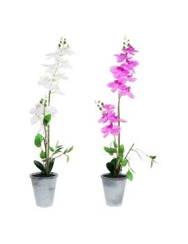 Planta Decorativa DKD Home Decor 8424001819430 21 x 21 x 82 cm Lilás Branco Orquídea (2 Unidades)