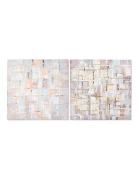 Cuadro DKD Home Decor Squares Abstracto 100 x 3 x 100 cm Moderno (2 Unidades)