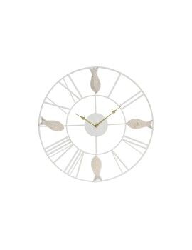 Relógio de Parede DKD Home Decor 39 x 3,5 x 39 cm Metal Castanho Branco Madeira MDF Mediterrâneo...