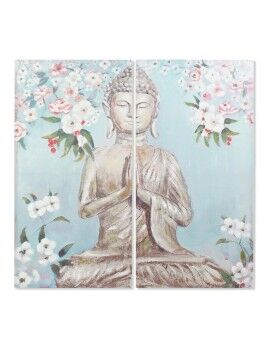 Pintura DKD Home Decor CU-181694 Tela Buda Oriental (140 x 3 x 140 cm) (2 pcs)
