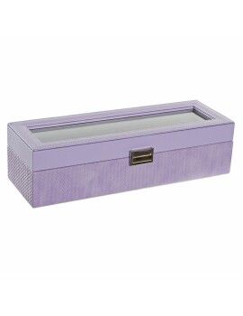 Caja-Joyero DKD Home Decor 8424001859894 33 x 11 x 9 cm Cristal Lila Poliuretano