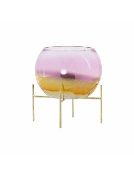 Portavelas DKD Home Decor 8424001830619 Rosa Dorado Metal Cristal 19 x 19 x 20,5 cm