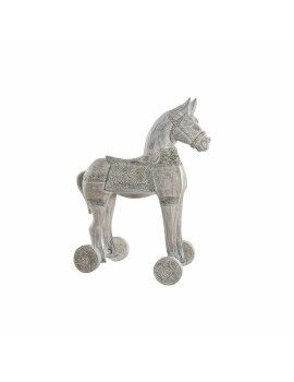 Figura Decorativa DKD Home Decor 8424001847884 Cavalo Acabamento envelhecido Dourado Branco Ferro...