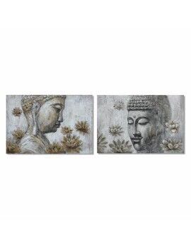 Cuadro DKD Home Decor 120 x 2,8 x 80 cm Buda Oriental (2 Unidades)