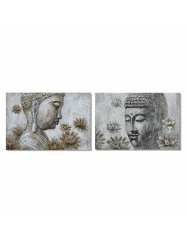 Pintura DKD Home Decor 120 x 2,8 x 80 cm Buda Oriental (2 Unidades)