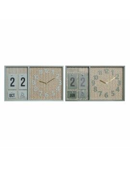 Relógio de Parede DKD Home Decor Verde Madeira Polipropileno Plástico Madeira MDF Tropical 40 x 5...
