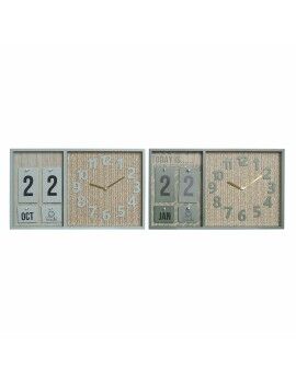 Reloj de Pared DKD Home Decor Verde Madera Polipropileno Plástico Madera MDF Tropical 40 x 5 x 24...