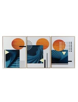 Pintura DKD Home Decor Abstrato 60 x 3 x 80 cm Moderno (3 Peças)