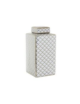 Jarrón DKD Home Decor 14,5 x 14,5 x 30 cm Porcelana Dorado Blanco