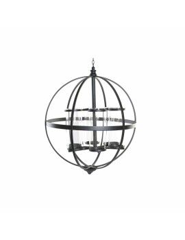 Portavelas DKD Home Decor Negro Metal Cristal (60 x 60 x 73 cm)