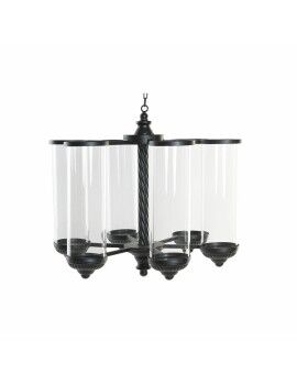 Portavelas DKD Home Decor Negro Metal Cristal (53 x 53 x 52 cm)