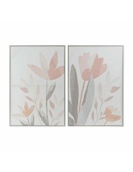 Cuadro DKD Home Decor 62,2 x 3,5 x 90 cm Flores Shabby Chic (2 Unidades)