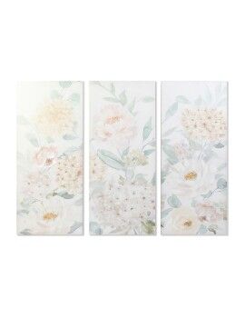 Cuadro DKD Home Decor Flores 55 x 3 x 135 cm Shabby Chic (3 Piezas)