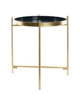 Mesa de apoio DKD Home Decor Dourado Metal Azul Marinho (40 x 40 x 50 cm)