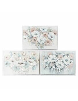 Cuadro DKD Home Decor 120 x 3,5 x 80 cm Flores Shabby Chic (3 Piezas)