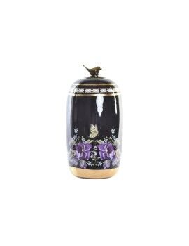 Jarrón DKD Home Decor Porcelana Negro Shabby Chic (16 x 16 x 32 cm)