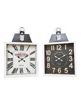 Relógio de Parede DKD Home Decor 60 x 6 x 89 cm Cristal Preto Branco Ferro Tradicional Madeira...