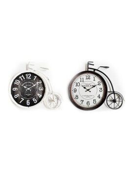 Relógio de Parede DKD Home Decor 60 x 6 x 50 cm Cristal Preto Bicicleta Branco Ferro Vintage (2...