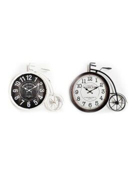 Reloj de Pared DKD Home Decor 60 x 6 x 50 cm Cristal Negro Bicicleta Blanco Hierro Vintage (2...