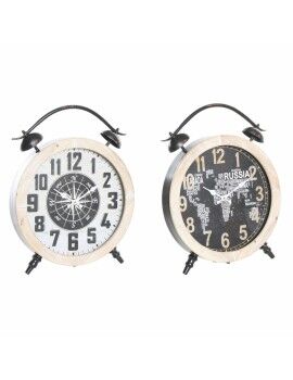 Reloj de Mesa DKD Home Decor 41 x 6,5 x 52,5 cm Cristal Natural Negro Blanco Hierro Vintage...