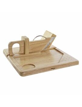 Cortador DKD Home Decor 29 x 29 x 10 cm Madera de caucho Acero Inoxidable